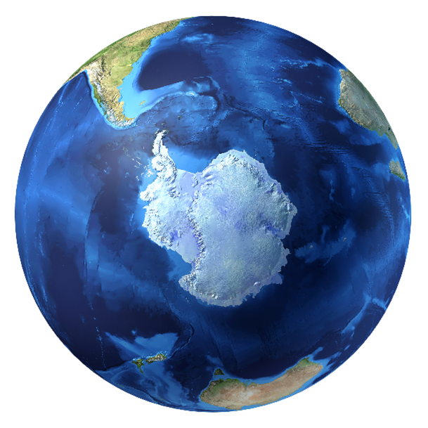 Bicep Nasa Delft Circuits antartica on globe